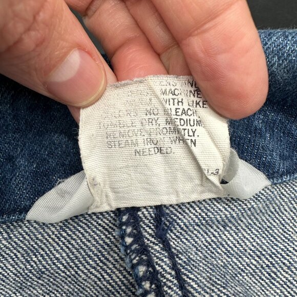 Vintage Key Imperial Blue Denim Workwear Jacket Hand Embroidered 70s Chore Coat - Picture 7 of 9